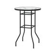 38 Inch Patio Bar Table with Tempered Glass Tabletop Sale