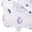 Gift Set: Southern Gentleman Baby Muslin Swaddle Blanket and Burp Cloth Bib Combo by Little Hometown For Sale