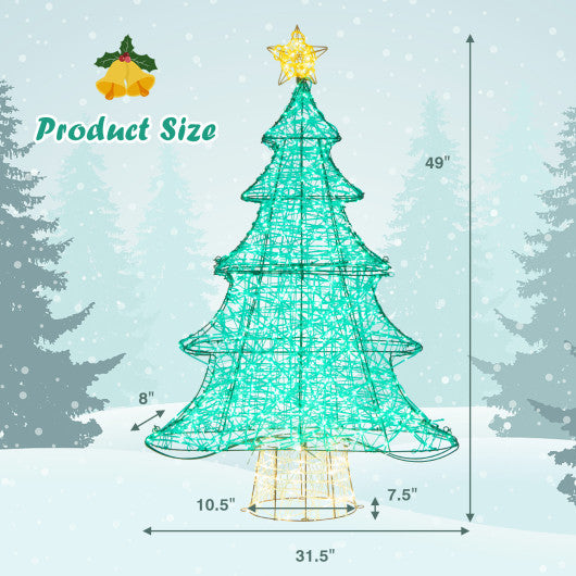 4 Feet Lighted Artificial Christmas Tree with 520 LED Lights and Top Star For Cheap