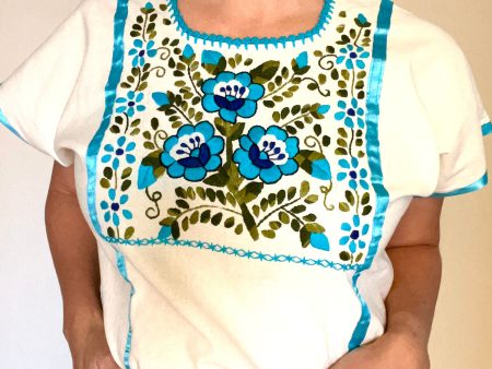 MARGARITA TOP  TURQUOISE FLORAL For Discount