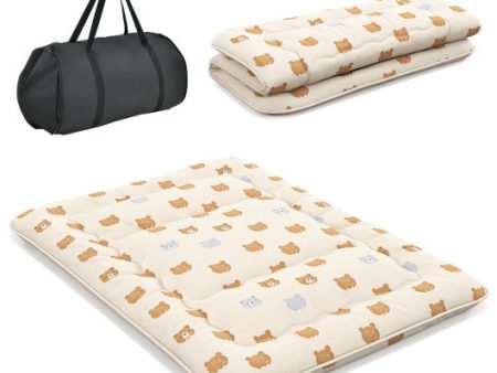 Foldable Futon Mattress with Washable Cover and Carry Bag for Camping-Queen Size For Sale