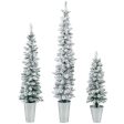 Set of 3 Potted Artificial Christmas Tree Snow-Flocked For Cheap