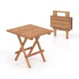 Square Patio Folding Table Teak Wood with Slatted Tabletop Portable for Picnic Hot on Sale