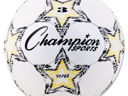 Champion Sports VIPER Soccer Ball, No. 3 Size, 7.25  to 7.5  Diameter, White (VIPER3) Online Sale