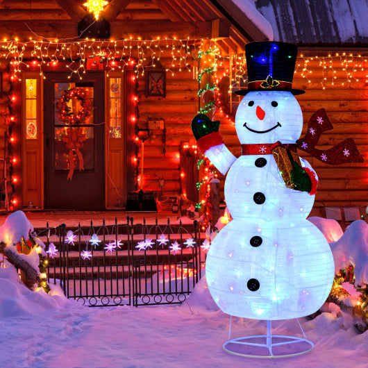 6 Feet Lighted Christmas Snowman with 180 Colorful LED Lights Sale