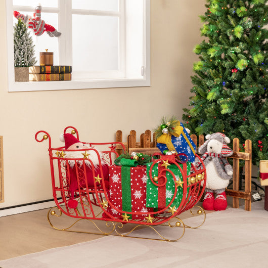 Metal Christmas Santa Sleigh with Large Cargo Area for Gifts Supply