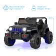 12V Kids Ride-on Jeep Car with 2.4 G Remote Control-Solid Black Fashion