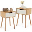 Set of 1 2 Modern Nightstand with Storage Drawer for Bedroom Living Room-2 Pieces on Sale