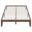 14 Inch Queen Size Rubber Wood Platform Bed Frame with Wood Slat Support-Walnut Online now