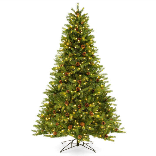 6 7 FT Artificial Christmas Tree with Pine Cones and Adjustable Brightness-7 ft Online