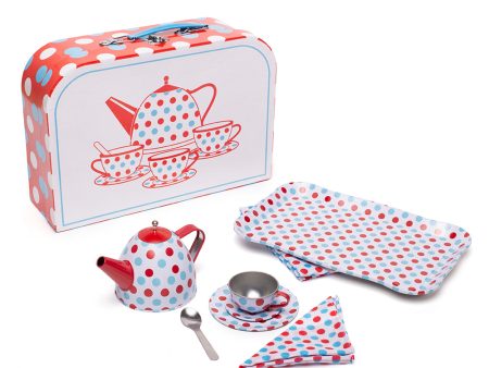 Spotted Tea Set in a Case by Bigjigs Toys US Sale