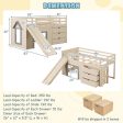 3-In-1 Twin Loft Bed with Slide Ladder Drawers for Kids Teens-Beige Hot on Sale