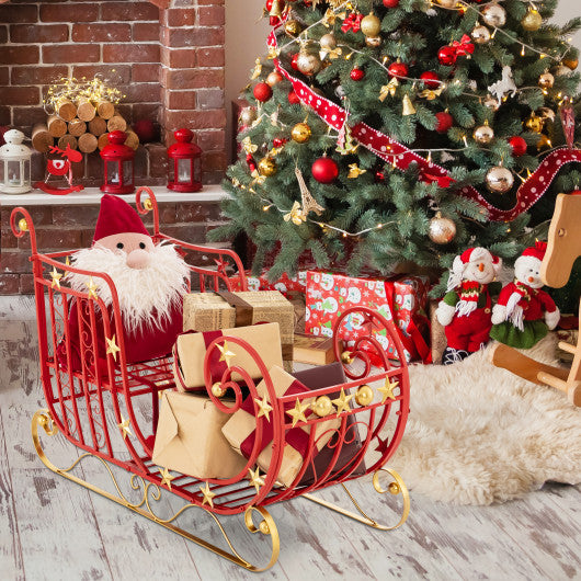 Metal Christmas Santa Sleigh with Large Cargo Area for Gifts Supply