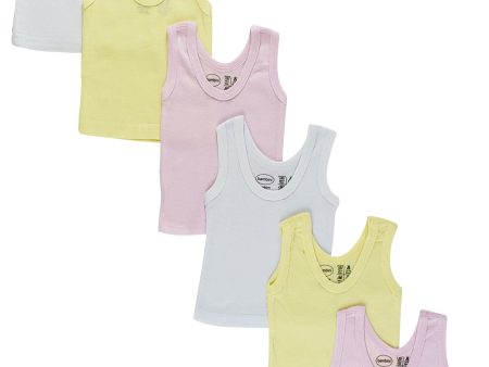 Girls Six Pack Pastel Tank Top Discount