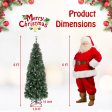 5 6 7 8 9 FT Pre-Lit Artificial Hinged Slim Pencil Christmas Tree-6 ft For Sale