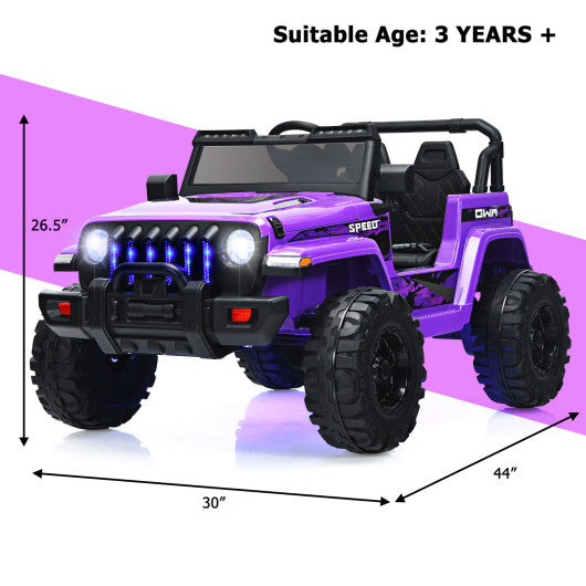 12V Kids Ride-on Jeep Car with 2.4 G Remote Control-Purple Online Sale