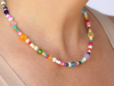 WILD PEARL BEADED NECKLACE on Sale