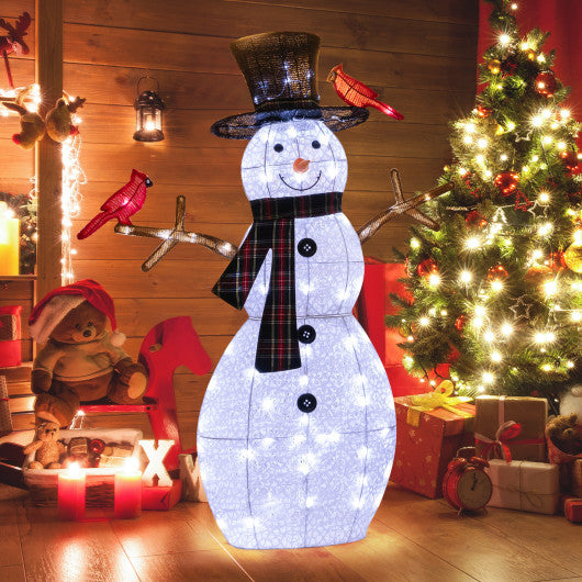 4.2 Feet Lighted Snowman and Redbirds Christmas Decoration Cheap