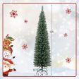 5 6 7 8 9 Feet Pre-lit Pencil Artificial Christmas Tree with 150 180 200  300 400 Warm White LED Lights-6 ft Discount