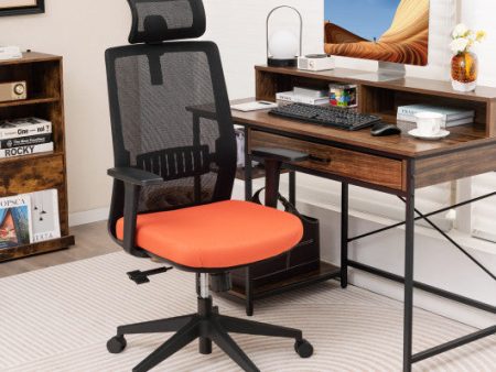 Ergonomic Office Chair with Lumbar Support and Adjustable Headrest-Black Online now