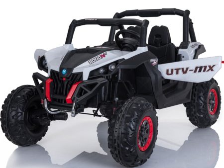 Mini Moto UTV 4x4 12v White (2.4ghz RC) For Sale