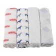 Fire Truck and Dalmatian Bamboo Swaddle Blanket Four Pack on Sale