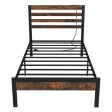 Full Queen Size Bed Frame with Charging Station and Storage Headboard-Twin Size Online now