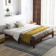 14 Inch King Size Rubber Wood Platform Bed Frame with Wood Slat Support-Walnut Online Sale