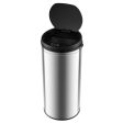 8 Gal Automatic Trash Can with Stainless Steel Frame Touchless Waste Bin-Silver Sale