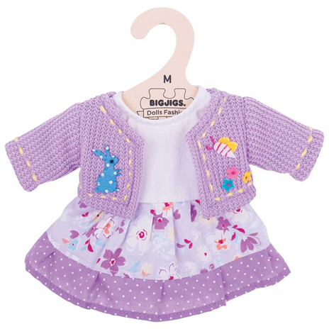 BigJigs Doll s Clothes Lilac Dress and Cardigan For Cheap