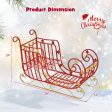 Metal Christmas Santa Sleigh with Large Cargo Area for Gifts Supply