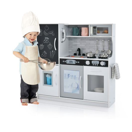 Toddler Pretend Play Kitchen for Boys and Girls 3-6 Years Old-White Hot on Sale