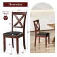 Set of 2 Wooden Kitchen Dining Chair with Padded Seat and Rubber Wood Legs-Black Cheap