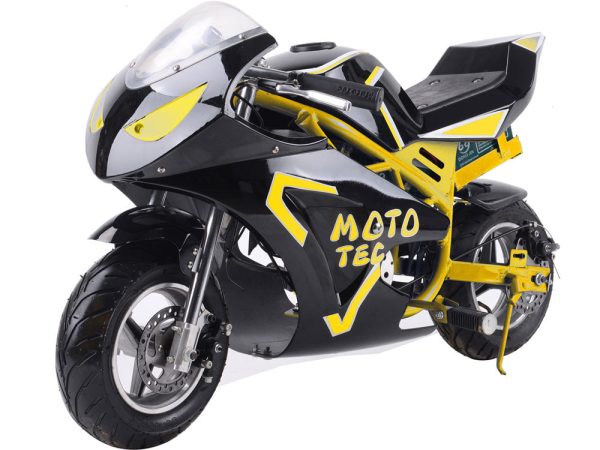 MotoTec Electric Pocket Bike GT 36v 500w Yellow Hot on Sale