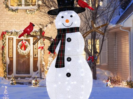 4.2 Feet Lighted Snowman and Redbirds Christmas Decoration Cheap