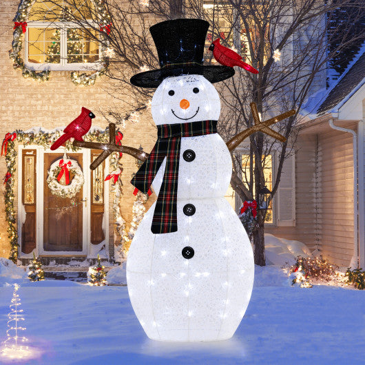 4.2 Feet Lighted Snowman and Redbirds Christmas Decoration Cheap