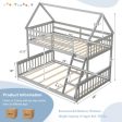 Twin Over Full House Bunk Bed with Ladder and Guardrails-Gray Fashion