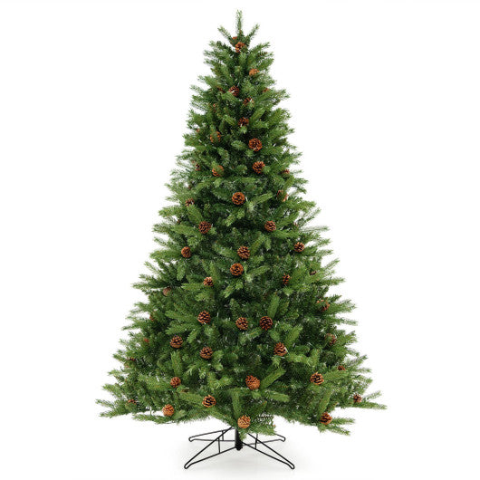 6 7 FT Artificial Christmas Tree with Pine Cones and Adjustable Brightness-7 ft Online