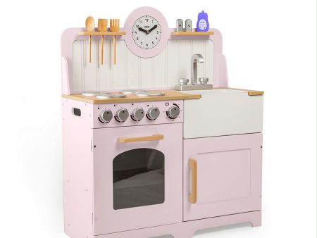 Country Play Kitchen (Pink) by Bigjigs Toys US Online Sale