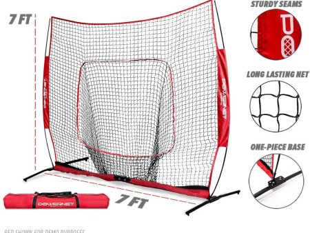 PowerNet 7x7 PRO Portable Pitching Batting Net with One Piece Frame and Carry Bag on Sale