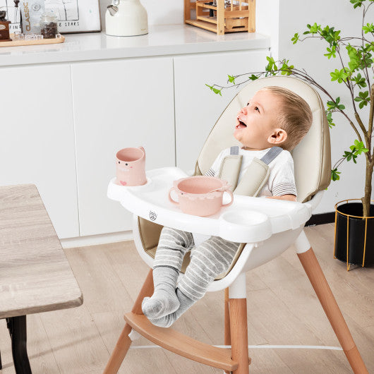 Baby High Chair with Dishwasher Safe Tray-Beige For Discount