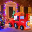 8.6 Feet Lighted Christmas Inflatable Train with Santa Claus Deer Online