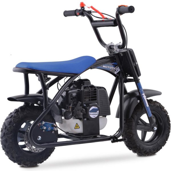 MotoTec Bandit 52cc 2-Stroke Kids Gas Mini Bike Blue Online Sale