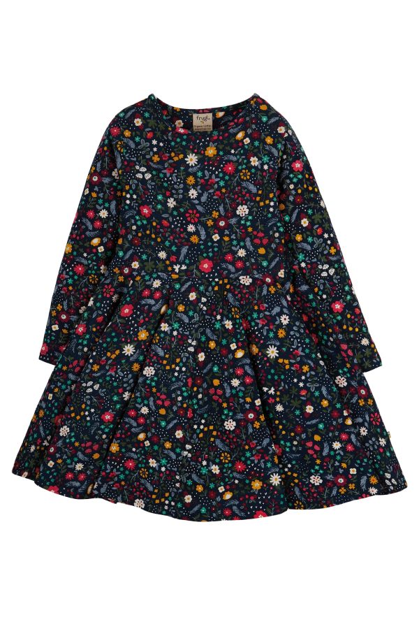 Frugi Sara Slub Skater Dress, Mountainside Floral For Sale