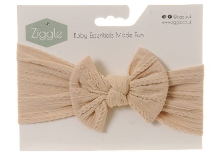 Ziggle Top Bow Turban Headband Cream Online now