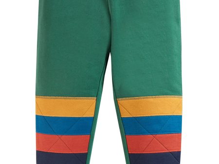 Frugi Kato Knee Patch Jogger Holly Green Rainbow Online now