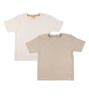 Turtledove Layering T- Shirt 2 Pack Ecru   Pumice Online now