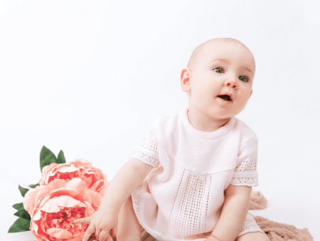 Dandelion knitted Baby Dress Pink Discount