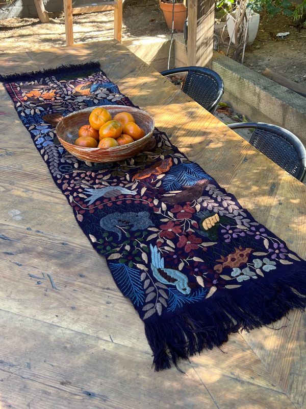 ZINA TABLE RUNNER    NAVY For Sale