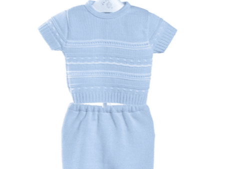 Dandelion Knitted Top and Shorts Set Blue Supply